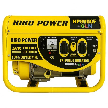 موتور برق سه گانه سوز هیرو پاور مدل HP9900FE+GLN با توان 3.5 کیلووات، سیم پیچی مسی و استارت برقی عرضه شده توسط یارابزار